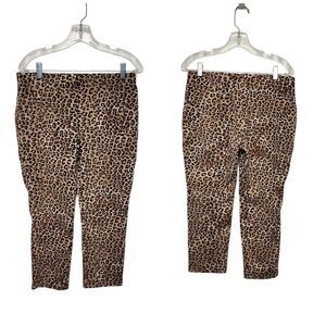 Chico's Animal Print Ankle Pull-On Pants Size 1P(8-MP)